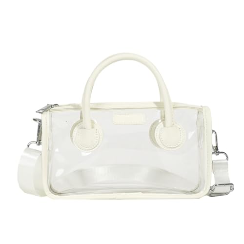 YUNGLOO Transparente Handtasche, durchsichtige Umhängetasche, modische PVC-Umhängetasche, Strandhandtaschen für den täglichen Gebrauch, Party-Handtasche, weiß, One Size von YUNGLOO