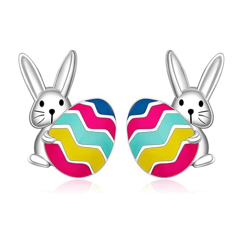 Ohrringe Ostern Damen Mädchen, Osterohrringe Exquisit Hasen Ohringe Niedlich Ohrstecker, Interessant Oster Ohrringe für Frauen Mädchen Schmuckgeschenke (B) von YUNHENTONG