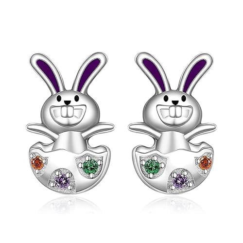 Ohrringe Ostern Damen Mädchen, Osterohrringe Exquisit Hasen Ohringe Niedlich Ohrstecker, Interessant Oster Ohrringe für Frauen Mädchen Schmuckgeschenke (C) von YUNHENTONG