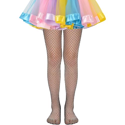 YUNHENTONG Netzstrumpfhose Schwarz Kinder Netzstrumpfhose Kinder Mädchen Netzstrumpfhose Schwarz Fishnet Stockings Fischnetz Strumpfhose Tights Netz Netzstrümpfe Schwarz Feinstrumpfhose 7-12 Jahre von YUNHENTONG