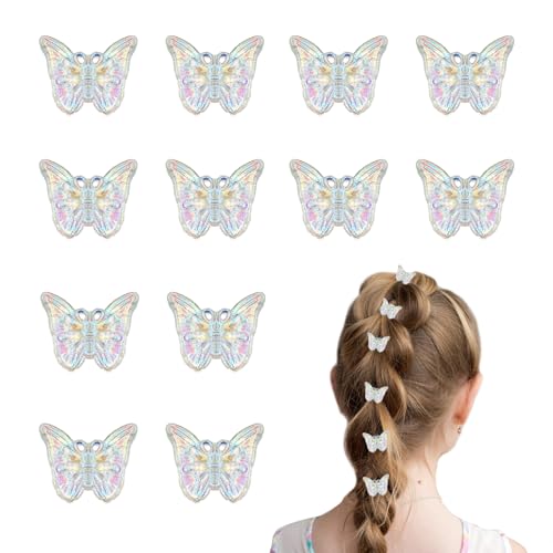 YUNHENTONG Schmetterling Haarspangen,12 Stück Glitter 3D Schmetterling Haarklammer,Kleine Haarspangen,Butterfly Hair Clips,Schmetterling Haarclips,Baby Mädchen Frauen Haarschmuck von YUNHENTONG