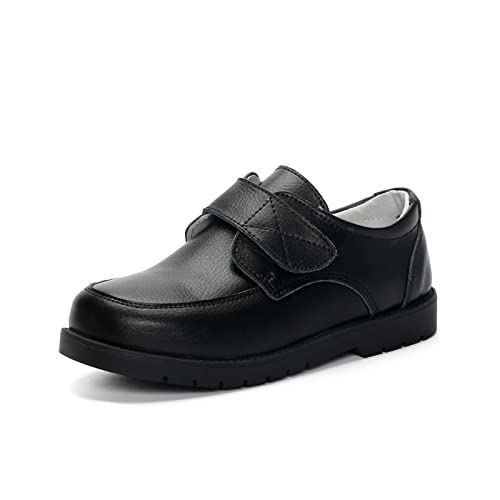 YUNICUS Jungen Slip On Loafer Schuluniform Schuhe,Schwarz, 34 EU von YUNICUS