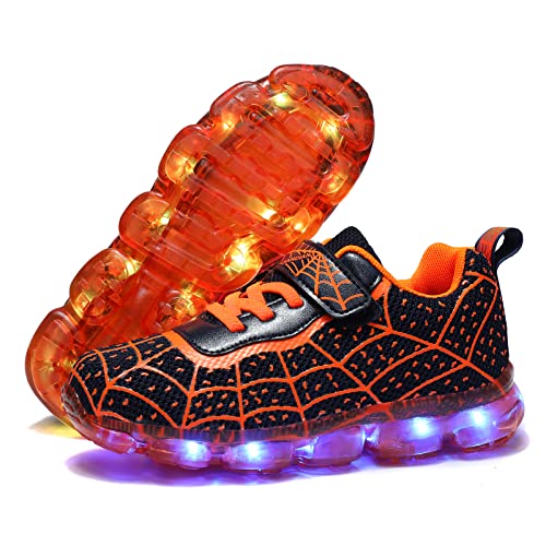 YUNICUS Kinder Jungen Mädchen LED Schuhe Leuchten Trainer Kinder USB Aufladen Blinkend Low Top Sneakers Geburtstag Halloween Weihnachtstag von YUNICUS