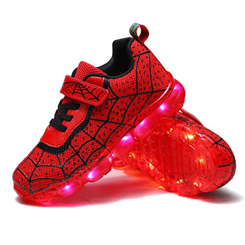 YUNICUS Kinder Jungen Mädchen LED Schuhe Leuchten Trainer Kinder USB Aufladen Blinkend Low Top Sneakers Geburtstag Halloween Weihnachtstag von YUNICUS