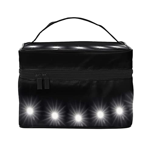 YUNKOU Make-up-Tasche für Fußballmalerei, tragbare Kosmetiktasche für Frauen, große Kapazität, Reise-Make-up-Tasche, Organizer, Schwarz, Einheitsgröße von YUNKOU