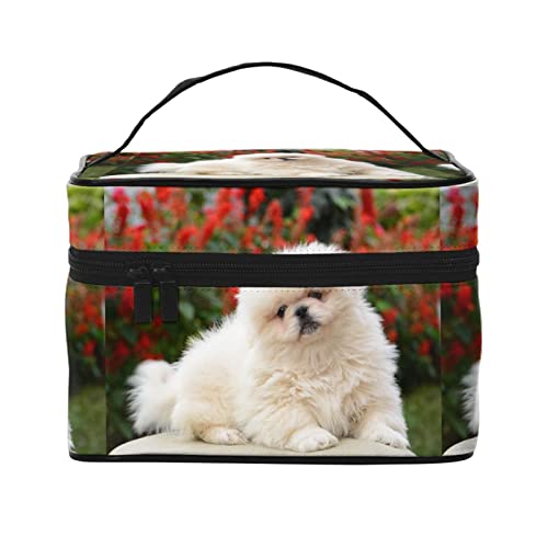 YUNKOU Make-up-Tasche für Hunde, tragbar, Kosmetiktasche für Damen, große Kapazität, Reise-Make-up-Tasche, Organizer, Schwarz, Einheitsgröße von YUNKOU