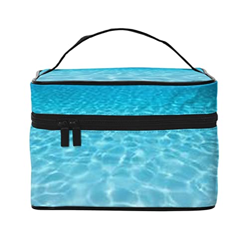 YUNKOU Ruhige Unterwasserlandschaft Make-up-Tasche tragbare Kosmetiktasche für Frauen große Kapazität Reise Make-up Koffer Organizer, Schwarz, Einheitsgröße von YUNKOU