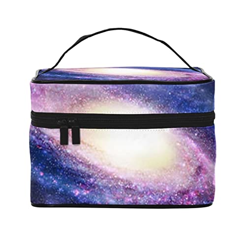 YUNKOU Spiral-Galaxie-Make-up-Tasche, tragbare Kosmetiktasche für Frauen, große Kapazität, Reise-Make-up-Tasche, Organizer, Schwarz, Einheitsgröße von YUNKOU