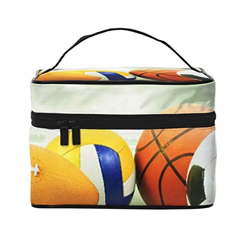 YUNKOU Sport-Spiel-Make-up-Tasche, tragbare Kosmetiktasche für Frauen, große Kapazität, Reise-Make-up-Tasche, Organizer, Schwarz, Einheitsgröße von YUNKOU