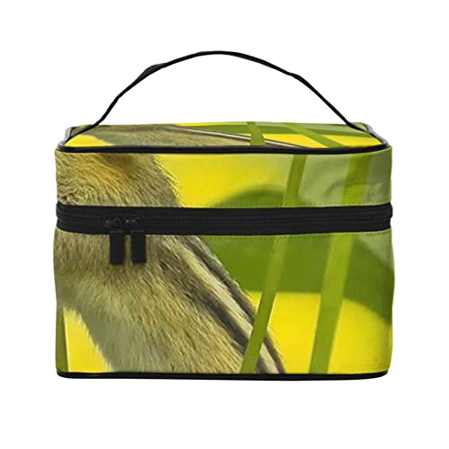 YUNKOU Wildlife Eichhörnchen Make-up-Tasche, tragbare Kosmetiktasche für Frauen, große Kapazität, Reise-Make-up-Tasche, Organizer, Schwarz, Einheitsgröße von YUNKOU