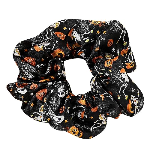 Elastische Haargummis, Haargummis, Halloween-Zubehör für Damen, Herbst, Mädchen, Haar-Accessoires, Halloween, Haargummis, elastische Satin-Haargummis, Pferdeschwanz-Halter, Haarbänder von YUNNESS