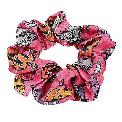 Elastische Haargummis, Haargummis, Halloween-Zubehör für Damen, Herbst, Mädchen, Haar-Accessoires, Halloween, Haargummis, elastische Satin-Haargummis, Pferdeschwanz-Halter, Haarbänder von YUNNESS