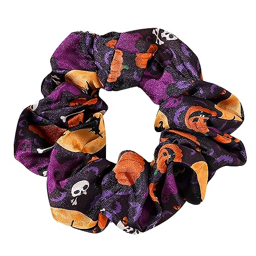 Elastische Haargummis, Haargummis, Halloween-Zubehör für Damen, Herbst, Mädchen, Haar-Accessoires, Halloween, Haargummis, elastische Satin-Haargummis, Pferdeschwanz-Halter, Haarbänder von YUNNESS