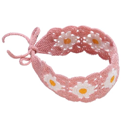 Geblümtes gehäkeltes Haar-Bandana, Kopftuch, Damen-Haarschal, florales Strick-Stirnband, Vintage-Kopftuch für Mädchen, Kopftuch, Stirnband für Damen von YUNNESS