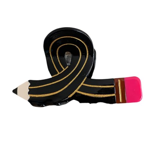 YUNNESS Ästhetischer Bleistift-Haarklammer, starker Federclip, Acetat-Pferdeschwanz-Halter, für Damen und Mädchen, lässiges Haarform-Zubehör von YUNNESS