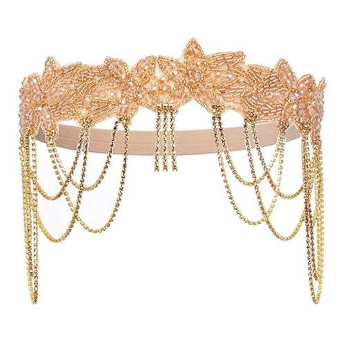 Elegantes Strass-Stirnband für Damen, 20er Jahre, Flapper-Haarband, Abendkleid, Haarband, Musikfestival, Haarreifen, Partyzubehör von YUNNIAN