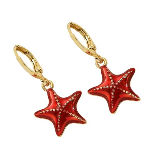 Frau Ohrringe Seestarfische Ohrschnallen Anhänger Ohrringe Mode Schmuck Kupfer Textur Für Passende Mode Outfits Handgefertigte Seesterntropfen von YUNNIAN