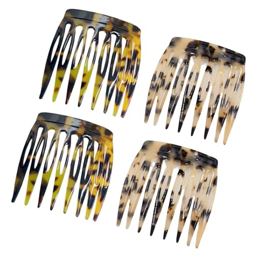 French Side Hair Combs 4 Stück Acetat Seitenklammer für dickes, feines lockiges Haar Frauen Mädchen Styling-Zubehör Acetat Haar Seitenkämme von YUNNIAN