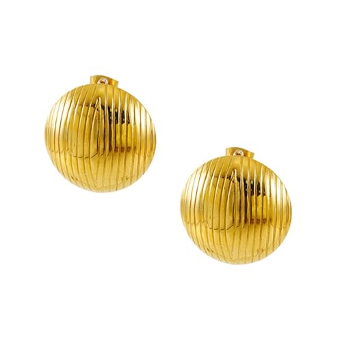 Gold Gestreifte Ohrringe Edelstahlohrohrstollen Geometrisch Gestreiftes Ohrschmuck Geeignet Für Modische Teenager Die Edelstahlohrringe Präsentieren von YUNNIAN