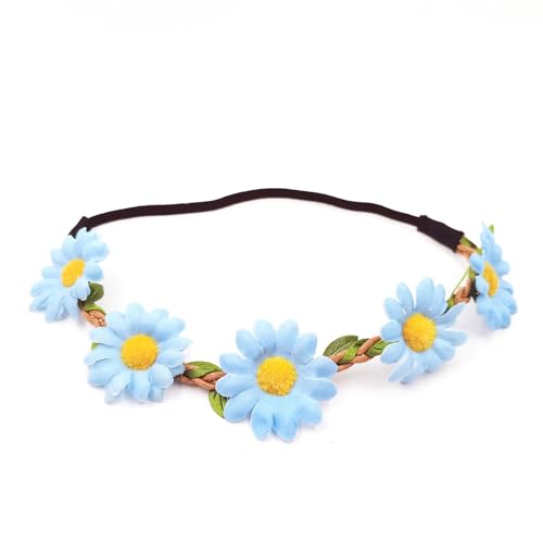 Haarband mit elastischem Blumen-Stirnband, Hochzeitshaardekoration, Blumenkranz für Strandreisen oder Musikfestivals Haarband mit elastischem Blumen-Stirnband, Hochzeitshaardekoration, Blumenkranz für Strandreisen oder Musikfestivals von YUNNIAN