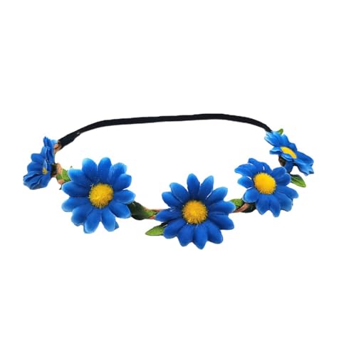 Haarband mit elastischem Blumen-Stirnband, Hochzeitshaardekoration, Blumenkranz für Strandreisen oder Musikfestivals Haarband mit elastischem Blumen-Stirnband, Hochzeitshaardekoration, Blumenkranz für Strandreisen oder Musikfestivals von YUNNIAN