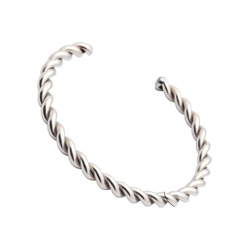 YUNNIAN Modische Moderne Spiralen Manschettenknopf Silberte Bequeme Verschleißschmuck Mit Hoher Stärke Finish Stilvolle Outfit von YUNNIAN