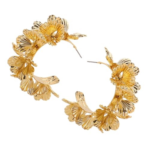 Retro Stile Elegante Goldene Ohrringe Dekoration Für Frauen C Form Blumener Offener Reifen Tragbare Designs Stilvolle Outfits Open Hoop Ohrring Retro Stile Elegante Goldene Ohrringe Dekoration Für Frauen C Form Blumener Offener Reifen Tragbare Designs Stilvolle Outfits Open Hoop Ohrring von YUNNIAN