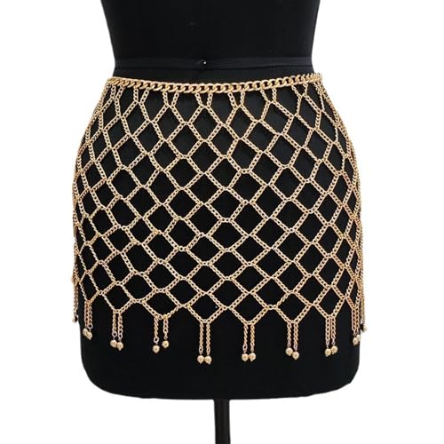 YUNNIAN Stilvoller Bauchschmuck Taille Kette Accessoire Hohlmasches Bauchkettenrock Für Frauen Festival Und Karnevalsoutfits Statement Körperketten von YUNNIAN
