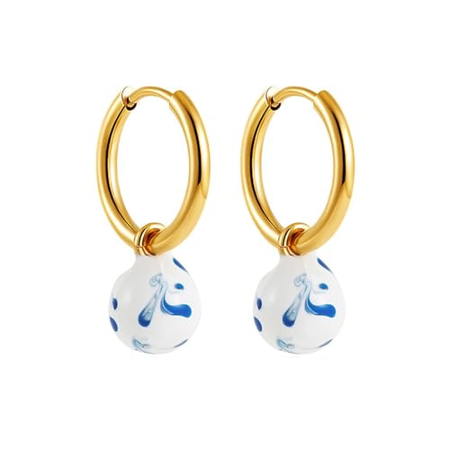 Traditioneller Porzellanohrschmuck Leichtes Design Druckreduzierung Kupferlegungsohrring Für Formelle Veranstaltung Formelle Und Lässige Blaue Blauporzellanocal Accessoires von YUNNIAN