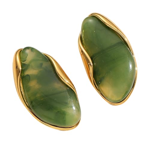 Trendige Geometrische Harzohrringe Für Frauen Edelstahl Leichte Ohrstifte Mit 18 Karat Goldbeschichtung Stilvoller Schmuck Zeitgenössische Geometrische Ohrringe Mit Farboptionen von YUNNIAN