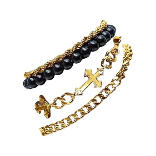 YUNNIAN 4pcs Crosses Perlen Armband Collection Perlen Armbänder Luxuriöses Wrsitband Geeignet Für Festliche Anlässe Armband von YUNNIAN