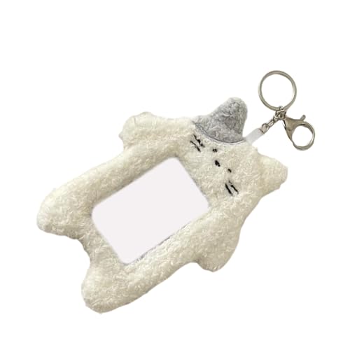 YUNNIAN Cartoon-Plüsch-Kartenhalter, Plüschtier-Kartenhüllen, Kartenhüllen, Fotokartenhalter, Fotokartenhalter, Schlüsselanhänger, Tasche, Weißes Kätzchen, Size Approx. 15x11cm/5.9x4.33in YUNNIAN Cartoon-Plüsch-Kartenhalter, Plüschtier-Kartenhüllen, Kartenhüllen, Fotokartenhalter, Fotokartenhalter, Schlüsselanhänger, Tasche, Weißes Kätzchen, Size Approx. 15x11cm/5.9x4.33in von YUNNIAN