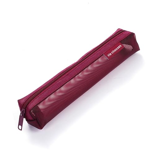 YUNNIAN Durchsichtiges Nylon-Federmäppchen, durchsichtig, Reise-Federmäppchen, leicht, Stift-Organizer, Tasche, Reise-Make-up, rot, Size Approx. 20.5x4x3.50cm/8.07x1.57x1.37in YUNNIAN Durchsichtiges Nylon-Federmäppchen, durchsichtig, Reise-Federmäppchen, leicht, Stift-Organizer, Tasche, Reise-Make-up, rot, Size Approx. 20.5x4x3.50cm/8.07x1.57x1.37in von YUNNIAN