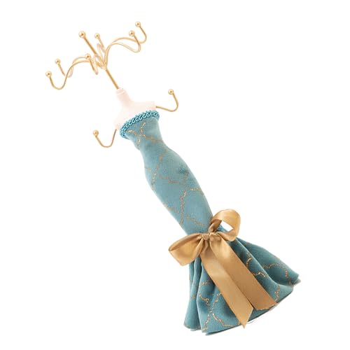 YUNNIAN Eleganter Schmuckstand Für Frauen Blue Schaufensterpuppe Prinzessin Kleid Halskette Ohrring Standhalter Mit Goldenem Frauen Halskette Und Ohrring Display YUNNIAN Eleganter Schmuckstand Für Frauen Blue Schaufensterpuppe Prinzessin Kleid Halskette Ohrring Standhalter Mit Goldenem Frauen Halskette Und Ohrring Display von YUNNIAN