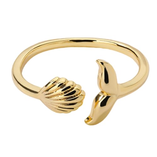 YUNNIAN Eröffnungsringe Whale Heck Hand Schmuck Metalltextur Einstellbar Für Weibliche Mode Enthusiasten Metallring von YUNNIAN