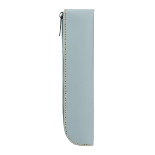 YUNNIAN Federmäppchen aus PU-Leder, großes Fassungsvermögen, Federmäppchen, einfaches Federmäppchen, Stiftebeutel, Schreibtisch-Organizer, hellblau, 200x40mm von YUNNIAN