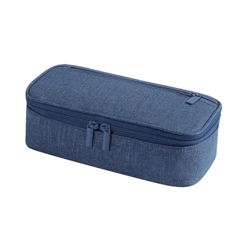 YUNNIAN Federmäppchen mit großem Fassungsvermögen, 2-lagiges Stifteetui, Schulbedarf zum Organisieren von Stiftmarkern und, marineblau, 23*11*6.5CM von YUNNIAN