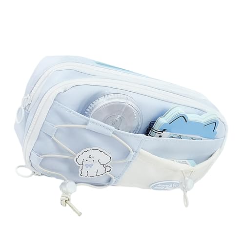 YUNNIAN Federmäppchen mit großem Fassungsvermögen, 8 Fächer, Polyester, mehrschichtiges Federmäppchen, Stift-Organizer, Reise-Make-up, blau, 23x12x8cm YUNNIAN Federmäppchen mit großem Fassungsvermögen, 8 Fächer, Polyester, mehrschichtiges Federmäppchen, Stift-Organizer, Reise-Make-up, blau, 23x12x8cm von YUNNIAN