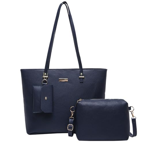 YUNNIAN Frauen Modehandtaschen Set 3PCS Umhängetaschen Große Kapazität Satchel Top PU Leder Crossbody Taschen Trendy Damen Accessoires von YUNNIAN