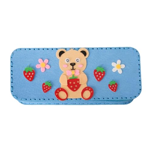 YUNNIAN Handgefertigte Bleistiftkoffer Nähkits Stiftspeicher Für Kinder Erstellen Sie Ihr Box Bildungskunstprojekt Cartoon Animal Stift Aufbewahrung Beutel Handgefertigtes Kunsthandwerksspielzeug von YUNNIAN
