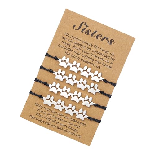 YUNNIAN Handgefertigte Paar Armbänder Freundschaftsarmbänder Verstellbare Fußkettchen Seilarmband Edelstahl Textur Für Frau Mädchen Edelstahlschmuck von YUNNIAN