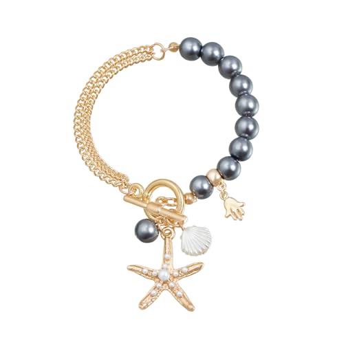 YUNNIAN Hot Day Marine Theme Schmuck Verstellbare Seesterne Halskette Und Armband Casual Beachwear Accessoire Für Frauen Ozean Inspirierter Schmuck von YUNNIAN