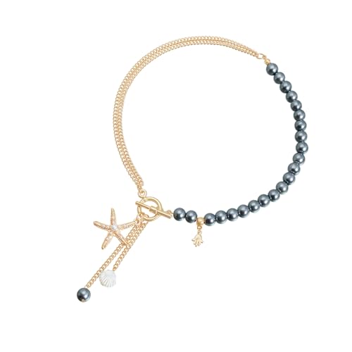 YUNNIAN Hot Day Marine Theme Schmuck Verstellbare Seesterne Halskette Und Armband Casual Beachwear Accessoire Für Frauen Ozean Inspirierter Schmuck von YUNNIAN