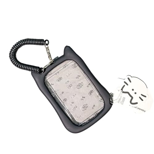 YUNNIAN Katzenohr-Fotokartenhalter, Kartenhüllen, Schlüsselanhänger, Fotokartenetui, kreative Fotohülle, Kreditkarte, Federseil, 11.5*8cm von YUNNIAN