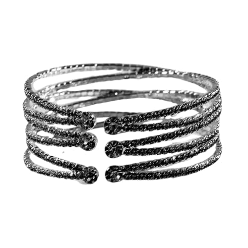 YUNNIAN Mode Strasssteine ​​Manschettenarmband Kristallschichtmangelzubehör Statement Statement Schmuck Für Hochzeiten Und Partys Leichtmetallarmband von YUNNIAN