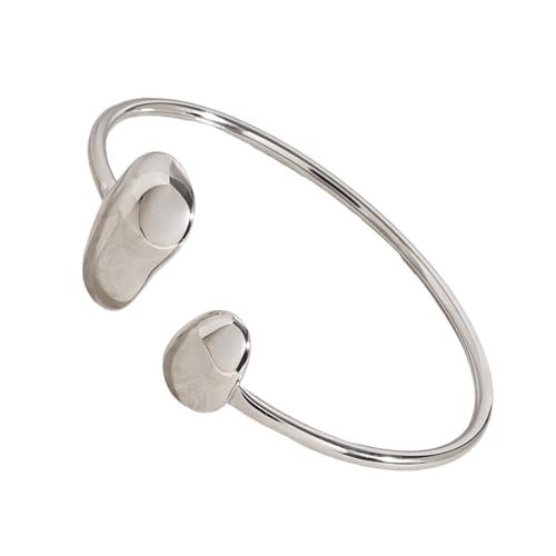 YUNNIAN Mode Vintage Armreifen Aus Edelstahl Unregelmäßiger Weitmanschette Geometrische Armbänder Geeignet Für Partys Und Tägliche Trage Open Armreif von YUNNIAN