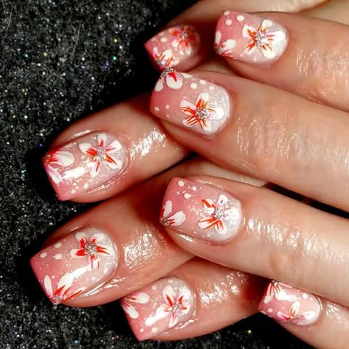 YUNNIAN Nägel zum Aufdrücken, Mandelkleber auf Nägeln, französische künstliche Nägel, Geschenke für Frauen, 24 Stück von YUNNIAN