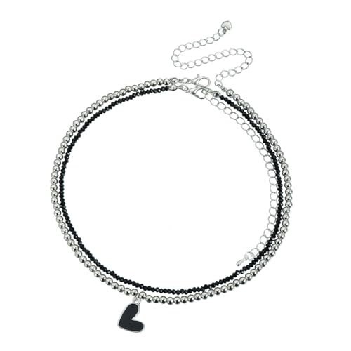 YUNNIAN Schlüsselbeutelkette Verstellbare Kette Halskette Perlen Schmuck Handgefertigter Nackenschmuck Alltags Kleidung Geeignet Für Tägliche Liebe Herz Anhänger von YUNNIAN