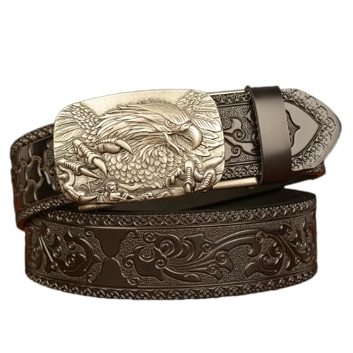 YUNNIAN Stylische Ratschengürtel Glatte Ledertail von YUNNIAN