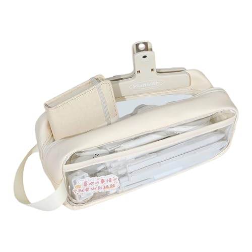 YUNNIAN Transparentes PVC-Federmäppchen, wasserabweisend, Federmäppchen, große Kapazität, Stift-Organizer-Tasche für Schule, Büro, Reisen, weiß, 21*9*7cm YUNNIAN Transparentes PVC-Federmäppchen, wasserabweisend, Federmäppchen, große Kapazität, Stift-Organizer-Tasche für Schule, Büro, Reisen, weiß, 21*9*7cm von YUNNIAN